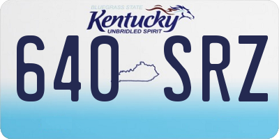 KY license plate 640SRZ