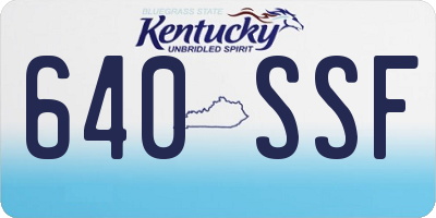 KY license plate 640SSF