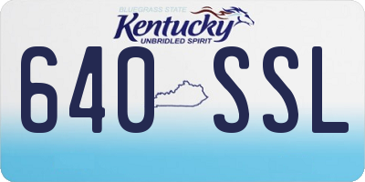 KY license plate 640SSL