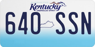 KY license plate 640SSN
