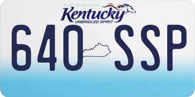 KY license plate 640SSP
