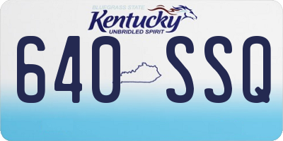 KY license plate 640SSQ