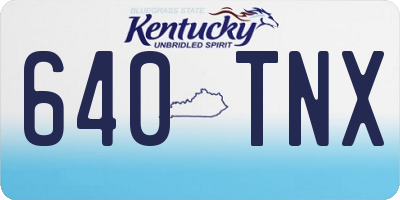KY license plate 640TNX