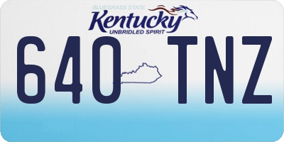 KY license plate 640TNZ