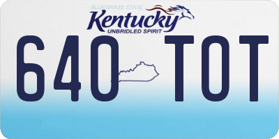 KY license plate 640TOT