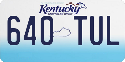 KY license plate 640TUL