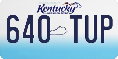 KY license plate 640TUP