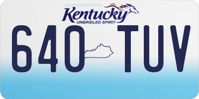 KY license plate 640TUV