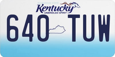 KY license plate 640TUW