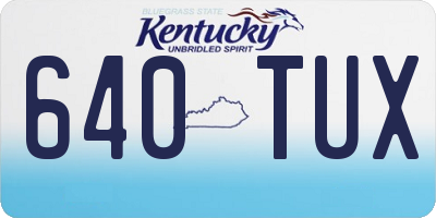 KY license plate 640TUX