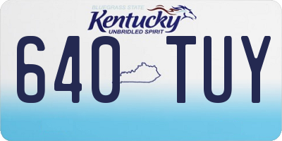 KY license plate 640TUY