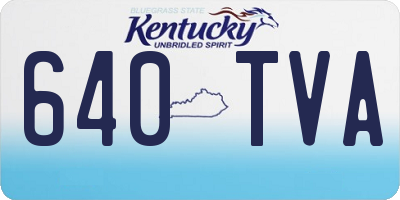 KY license plate 640TVA
