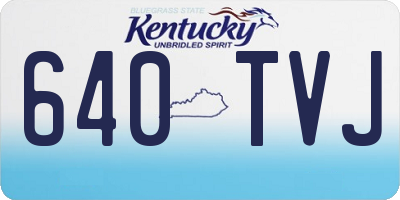 KY license plate 640TVJ