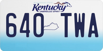 KY license plate 640TWA