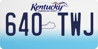 KY license plate 640TWJ