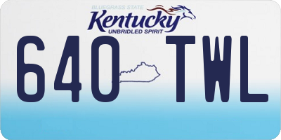 KY license plate 640TWL