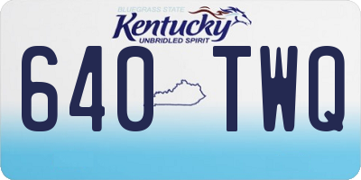KY license plate 640TWQ