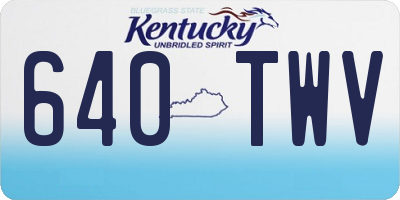 KY license plate 640TWV
