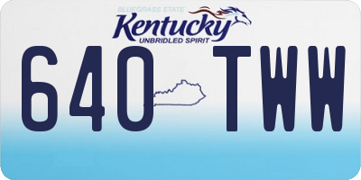 KY license plate 640TWW