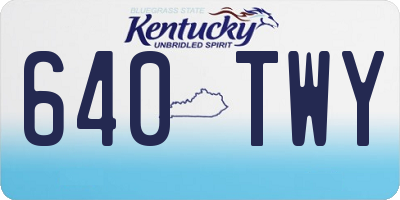 KY license plate 640TWY