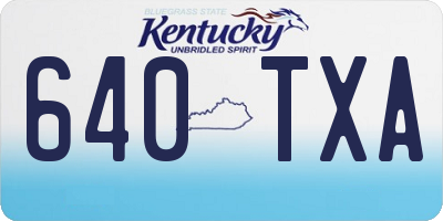 KY license plate 640TXA