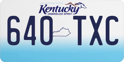 KY license plate 640TXC