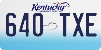 KY license plate 640TXE