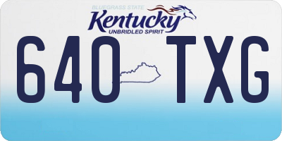 KY license plate 640TXG