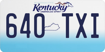 KY license plate 640TXI