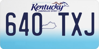 KY license plate 640TXJ