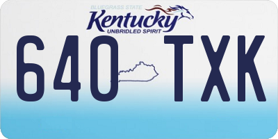 KY license plate 640TXK