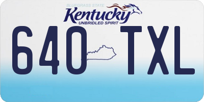 KY license plate 640TXL