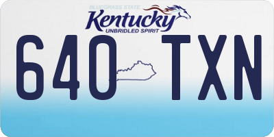 KY license plate 640TXN