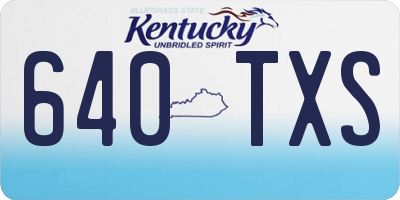 KY license plate 640TXS