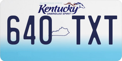 KY license plate 640TXT