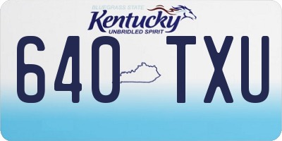 KY license plate 640TXU