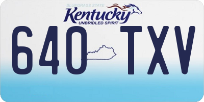 KY license plate 640TXV