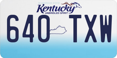 KY license plate 640TXW