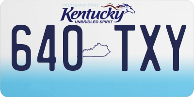 KY license plate 640TXY