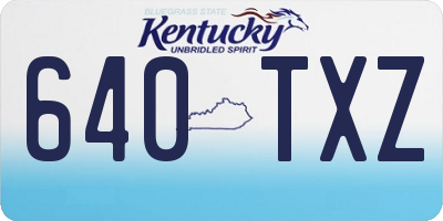 KY license plate 640TXZ