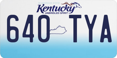 KY license plate 640TYA