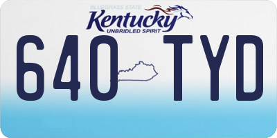 KY license plate 640TYD