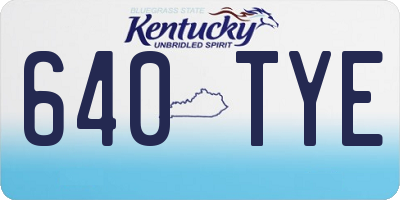 KY license plate 640TYE