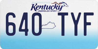 KY license plate 640TYF