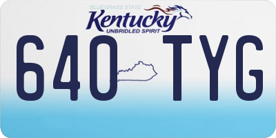 KY license plate 640TYG