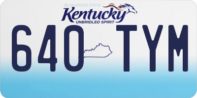 KY license plate 640TYM