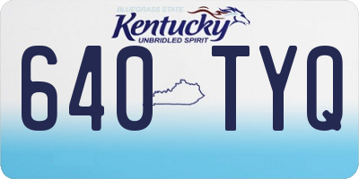 KY license plate 640TYQ