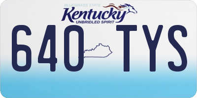 KY license plate 640TYS