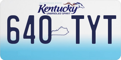 KY license plate 640TYT