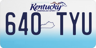 KY license plate 640TYU